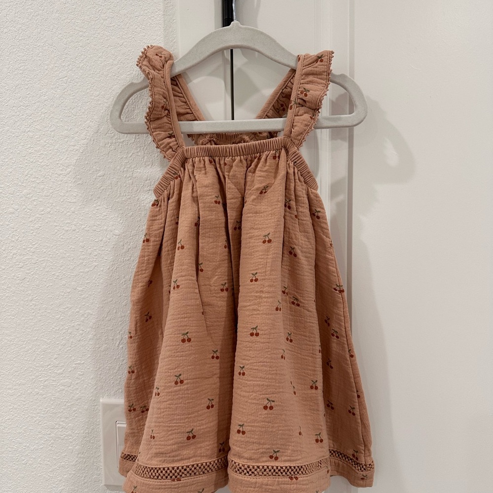 Quincy Mae Cherries Ruffle Tank  Dress